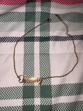 Gold 'Tommy' Nameplate Ankle Bracelet Women's Jewelry